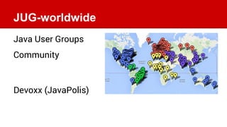 JUG-worldwide
Java User Groups
Community
Devoxx (JavaPolis)
 