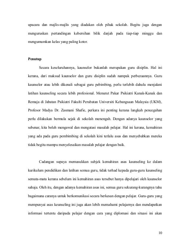 Kaunselor Bukan Guru Disiplin