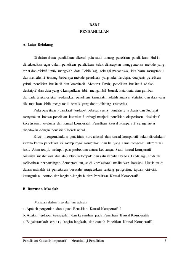 Makalah Kausal Komparatif Makalah Kausal Komparatif