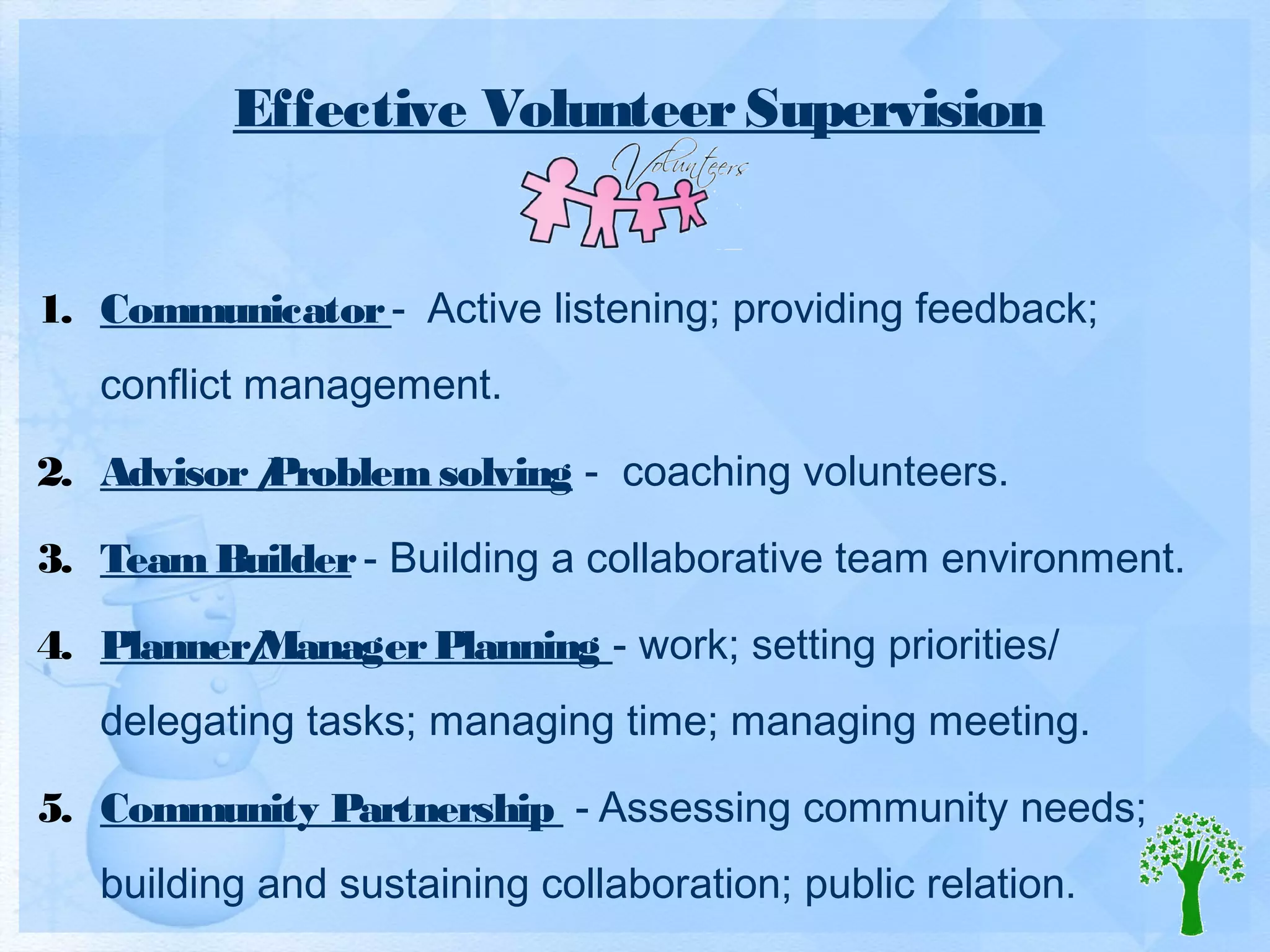 KAVCO VOLUNTEER LEADERSHIP MODULE THREE SUPERVISION | PPT