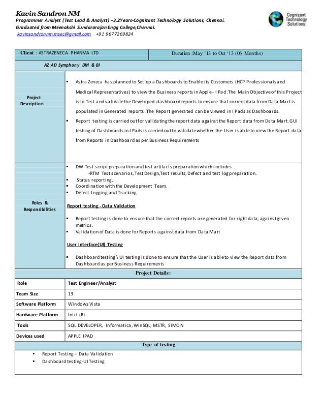 software test lead resumes