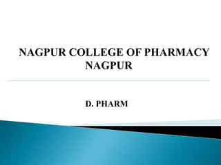 D. PHARM
NAGPUR COLLEGE OF PHARMACY
NAGPUR
 