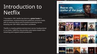 Netflix company history document, journey of innovation | PPTX
