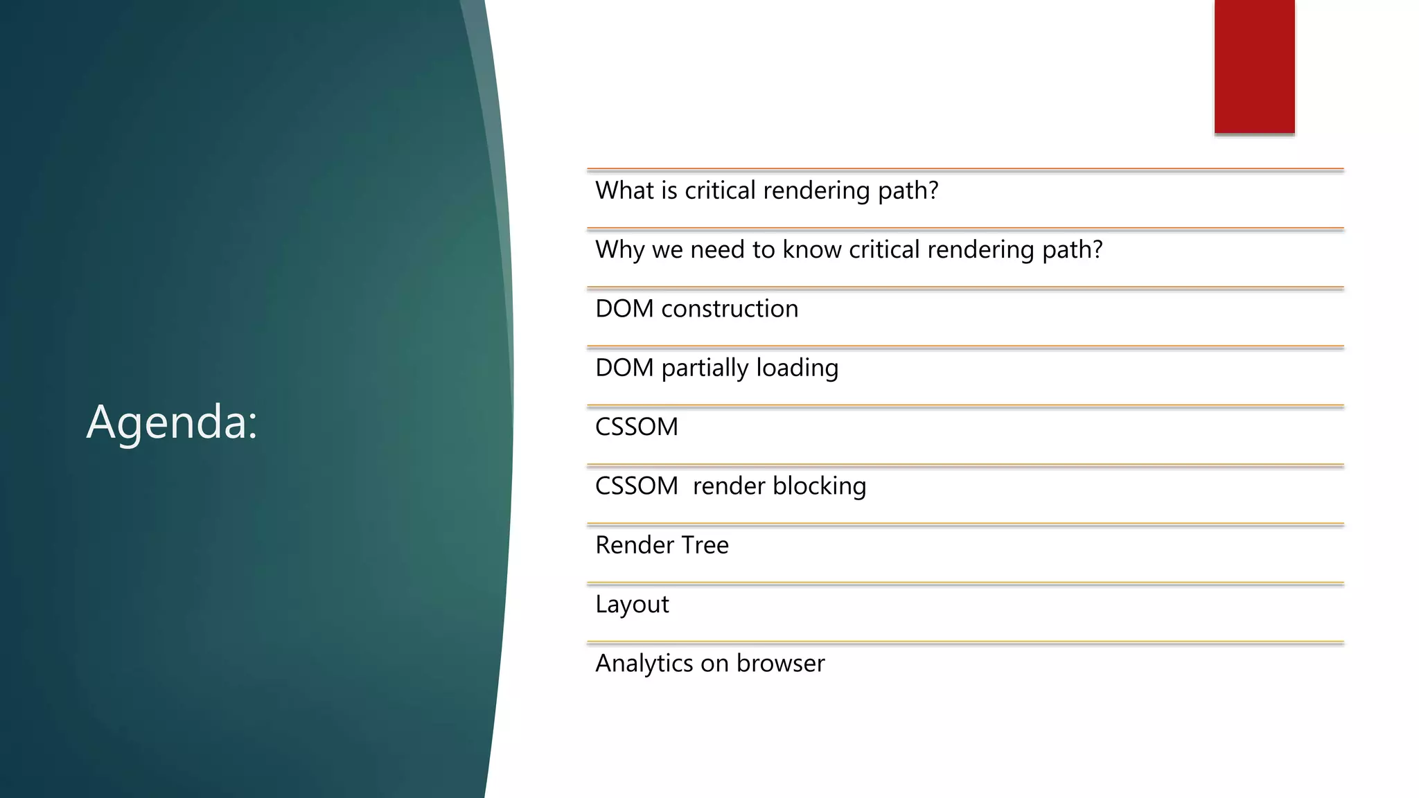 Critical rendering path presentation | PPTX