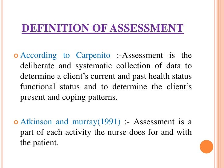 Nursing assessment
