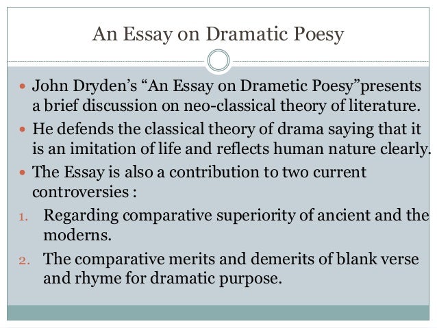 essay on dramatic poesy