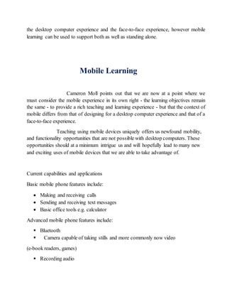 Online Assignment -Mobile Learning | DOCX