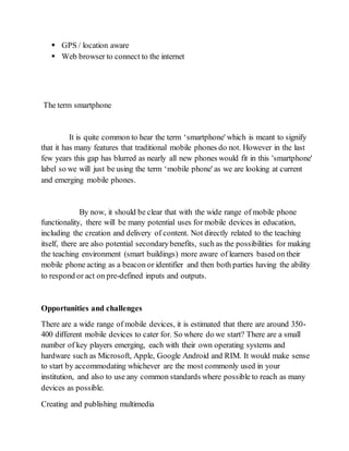 Online Assignment -Mobile Learning | DOCX