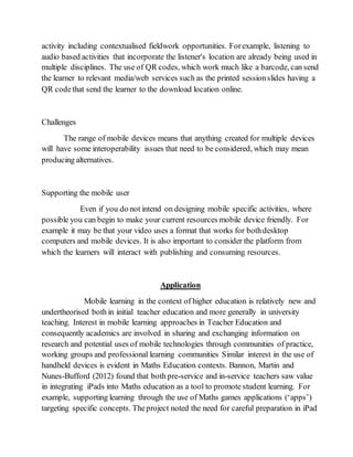 Online Assignment -Mobile Learning | DOCX
