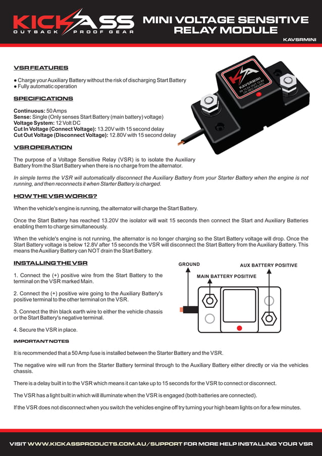 Mini VSR 12V 50A Mini Voltage Sensitive Relay Module PDF