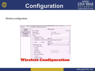 Configuration
Wireless configuration
 