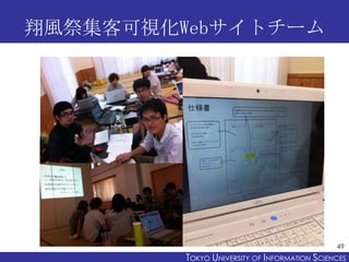 翔風祭集客可視化Webサイトチーム




                                               49
         TOKYO UNIVERSITY OF ITOKYO JOHO USCIENCES...