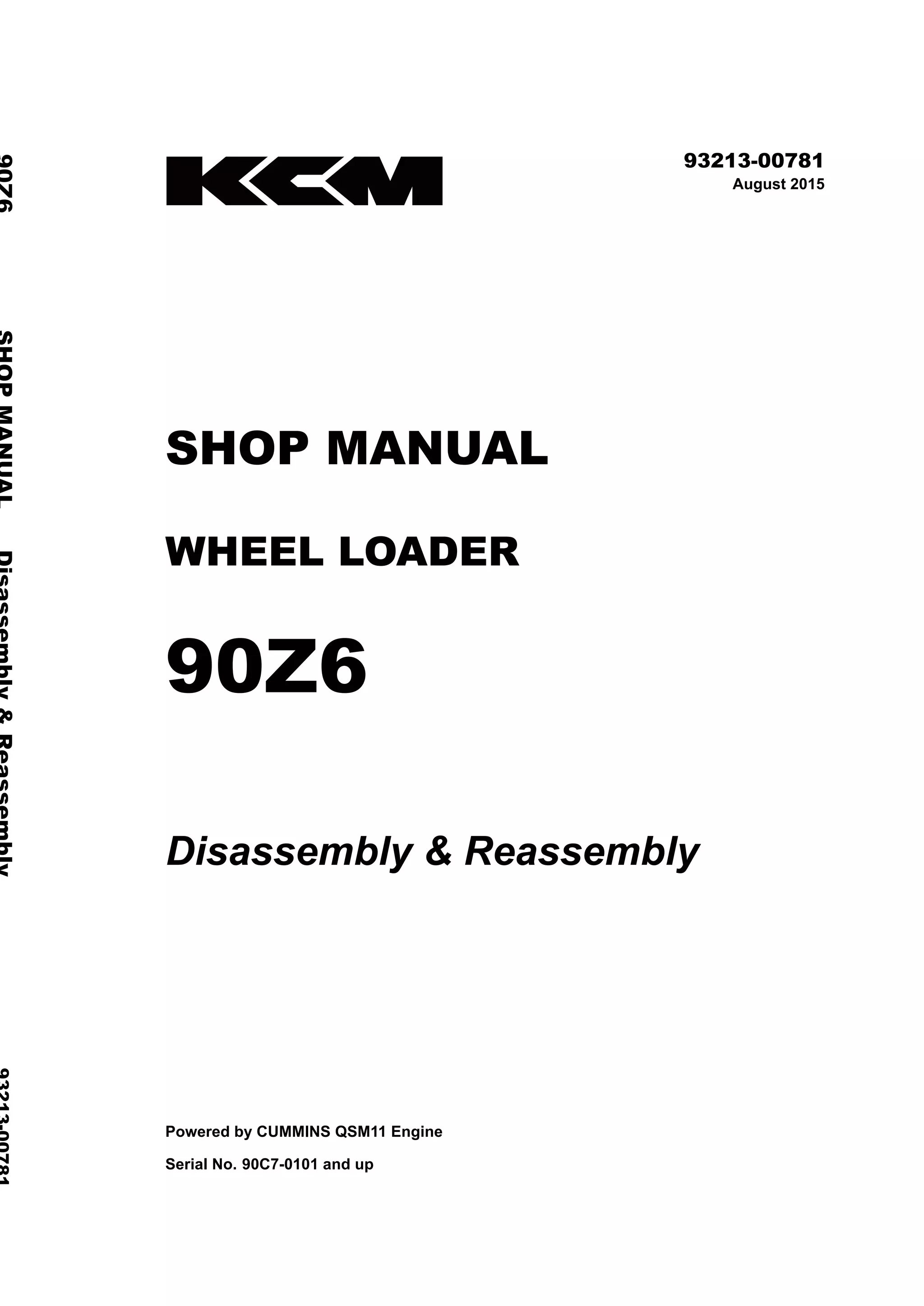 Kawasaki 90 z6 wheel loader service repair manual (serial no