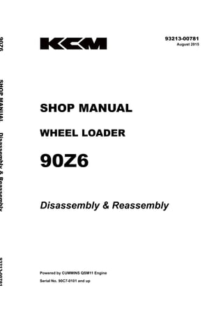 Kawasaki 90 z6 wheel loader service repair manual (serial no. 90c7