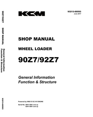 Kawasaki 90 z7 wheel loader service repair manual | PDF