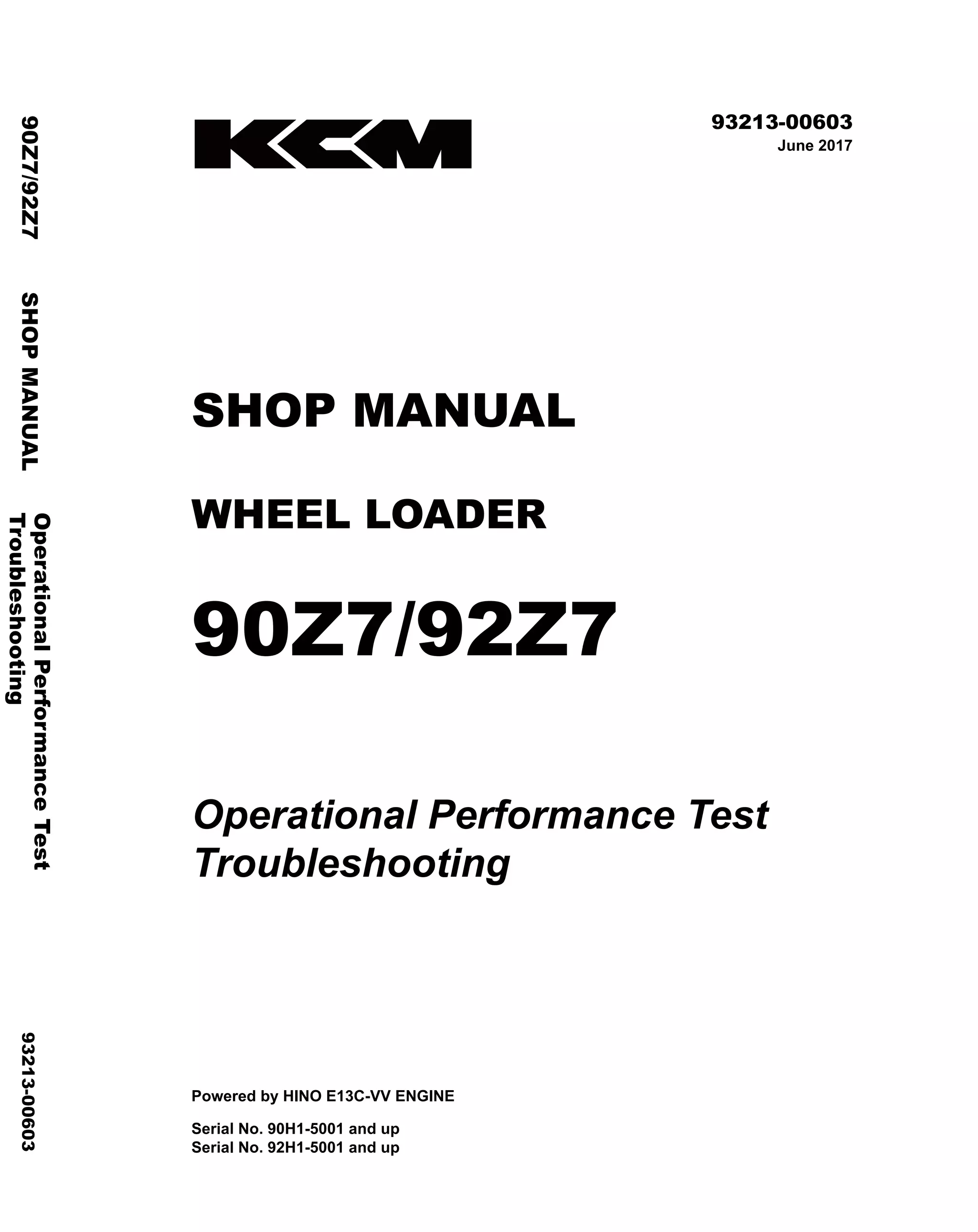 Kawasaki 92 z7 wheel loader service repair manual | PDF