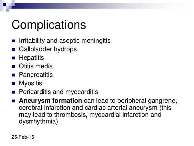 Cardiac Complications Of Kawasaki Disease Cardiac Complications Of Kawasaki Disease
