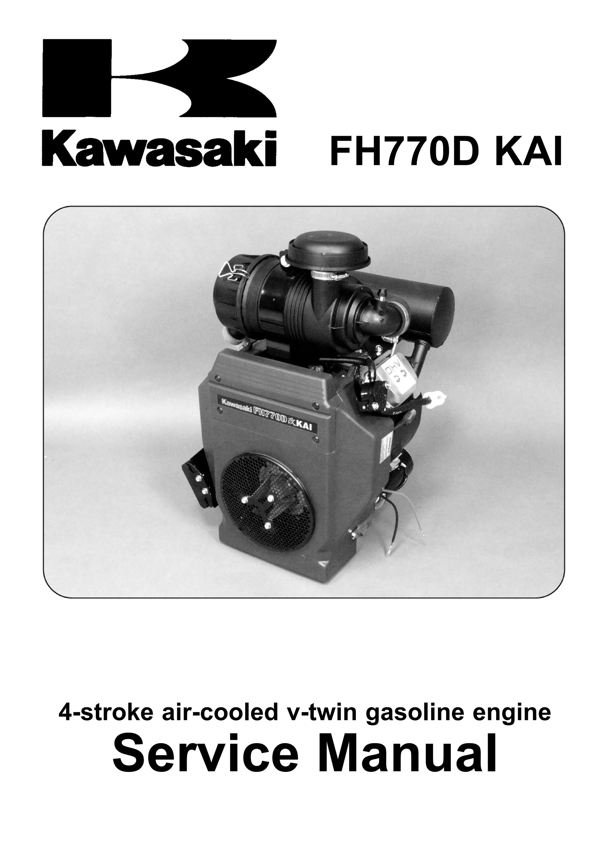Kawasaki fh770 d kai 4 stroke air-cooled v-twin gasoline engine service ...