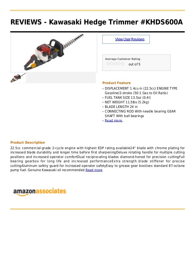 Kawasaki hedge trimmer khds600 a