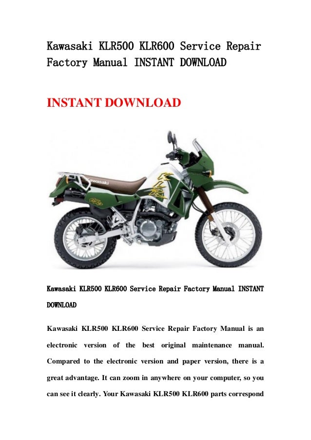 Download Kawasaki Klr Service Manual Download Kawasaki Klr Service Manual