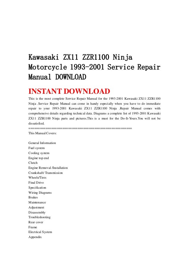 Kawasaki Zzr1100 Manual Kawasaki Zzr1100 Manual