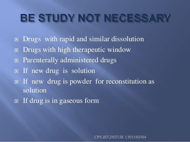 bioequivalaence studies gaseous form