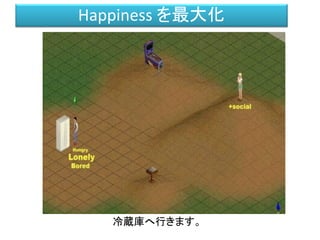 冷蔵庫へ行きます。
Happiness を最大化
 