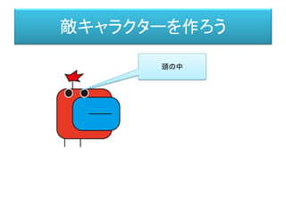 敵キャラクターを作ろう
頭の中
 