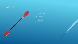 PLASTIC
• Most used
• Cheap
• Durable
 