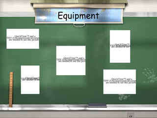 Equipment
QuickTime™ and a
TIFF (Uncompressed) decompressor
are needed to see this picture.
QuickTime™ and aTIFF (Uncompressed) decompressorare needed to see this picture.
QuickTime™ and a
TIFF (Uncompressed) decompressor
are needed to see this picture.
QuickTime™ and a
TIFF (Uncompressed) decompressor
are needed to see this picture.
QuickTime™ and aTIFF (Uncompressed) decompressorare needed to see this picture.
 