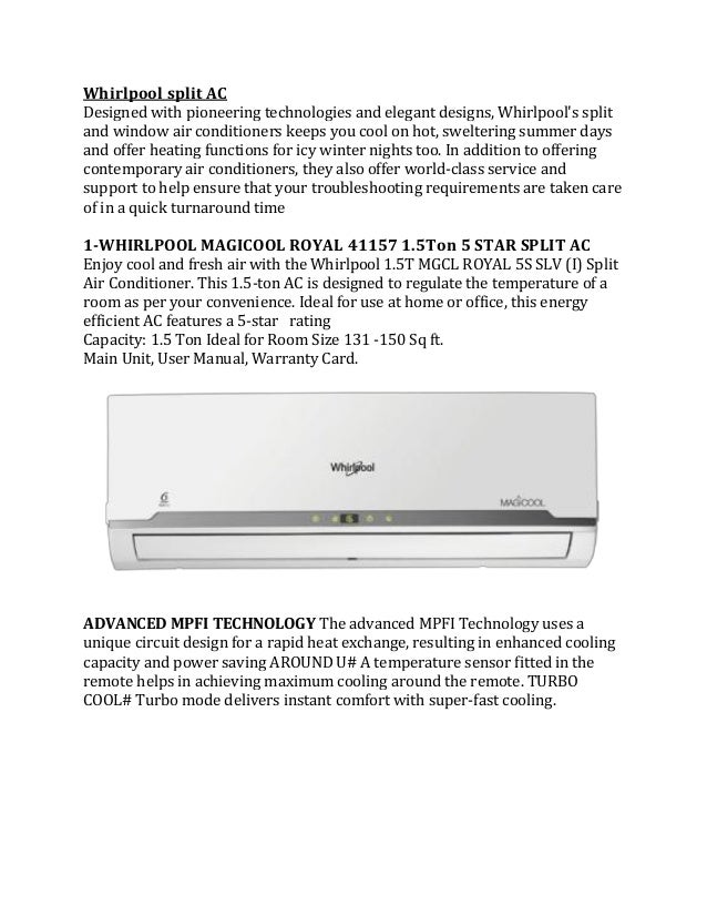 whirlpool Air Conditioners