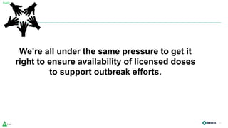 Public
31
We’re all under the same pressure to get it
right to ensure availability of licensed doses
to support outbreak efforts.
 