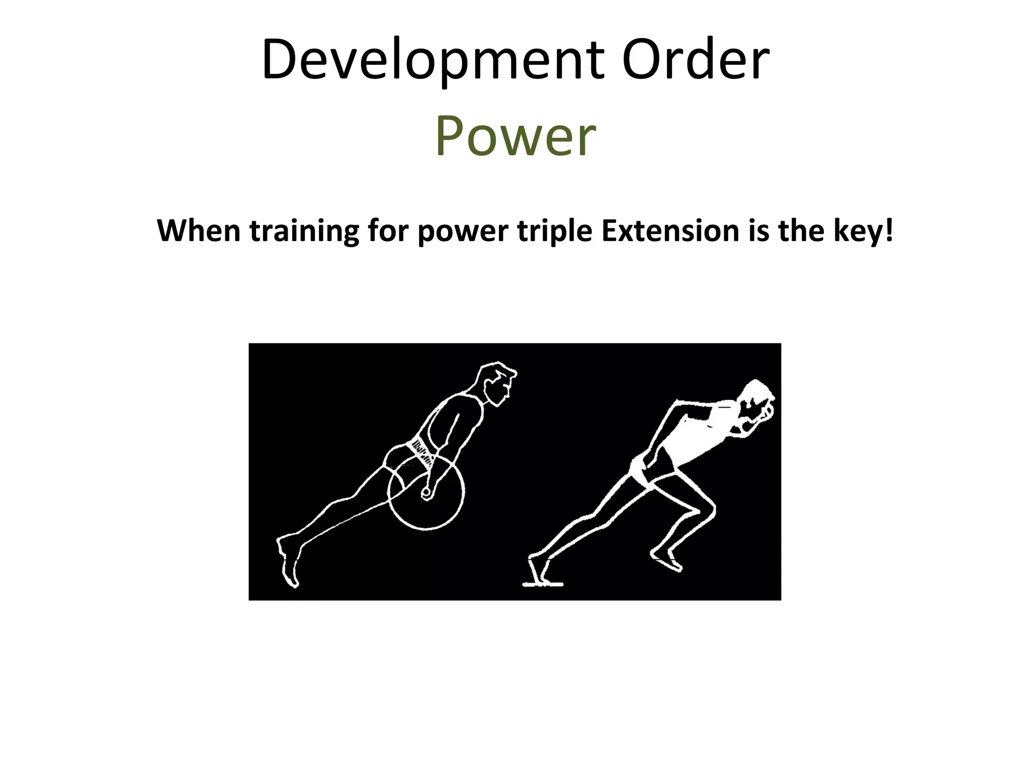 When training for power triple Extension is the key! Development Order Power 