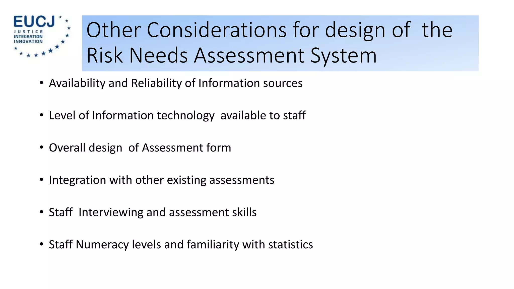 Developing an Offender Assessment System in Kazakhstan PPT