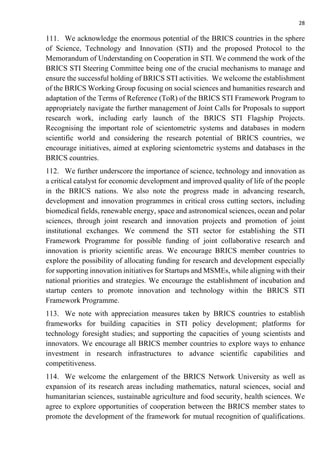BRICS 16th Summit: Kazan Leaders Declaration_FINAL | PDF