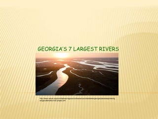 GEORGIA’S 7 LARGEST RIVERS




http://www.nature.org/ourinitiatives/regions/northamerica/unitedstates/georgia/placesweprotect/g
eorgia-altamaha-river-project.xml
 