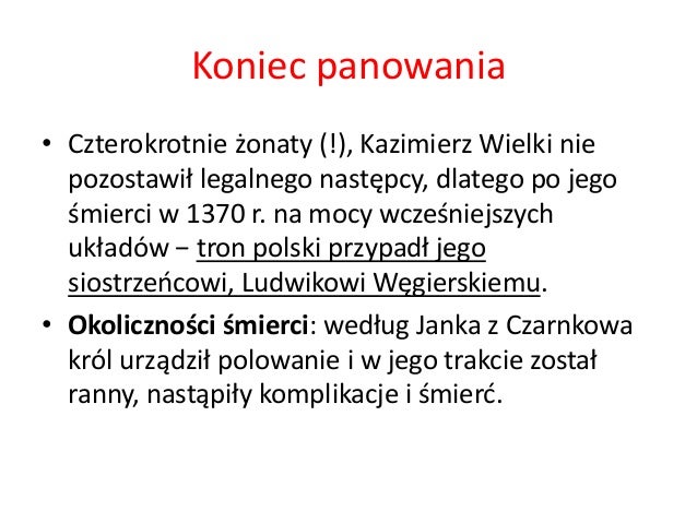 Sprawdzian Z Historii Klasa 4 O Kazimierz Wielki Kazimierz wielki prezentacja
