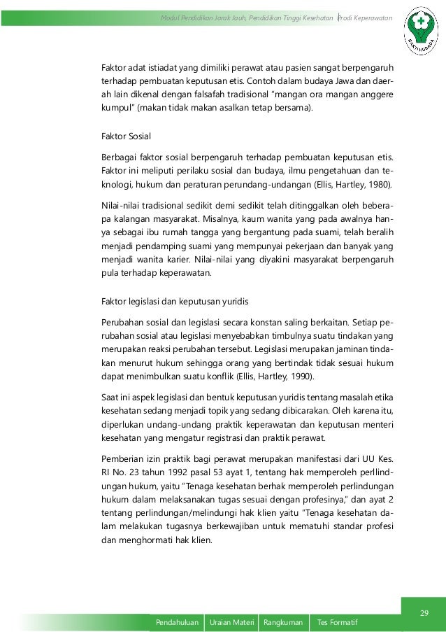 Kecenderungan Etika Keperawatan