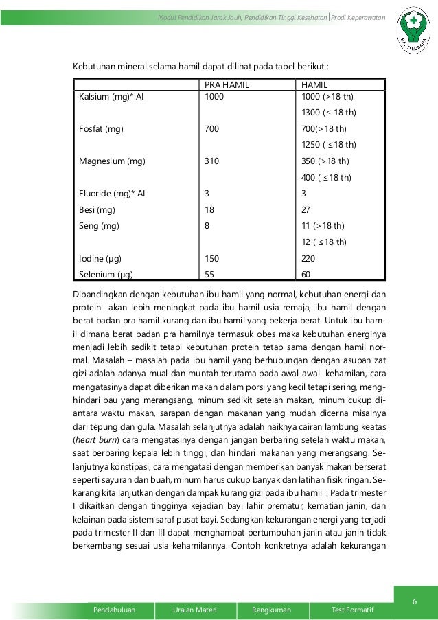 KEBUTUHAN GIZI IBU HAMIL DAN MENYUSUI