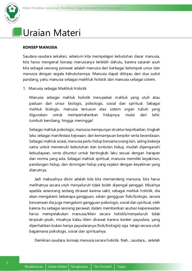 Konsep Kebutuhan Dasar Manusia