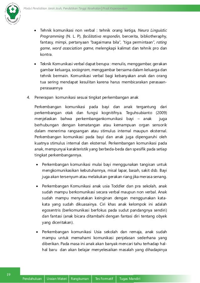 Penerapan Komunikasi Terapeutik Pada Bayi Dan Anak