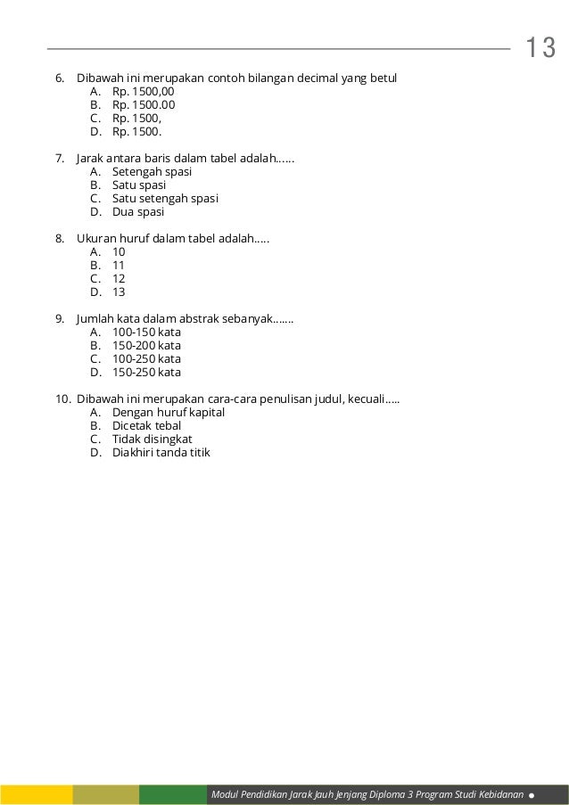 KB 1 Format Penulisan Karya Tulis Ilmiah