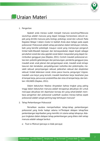 Kebutuhan Psikososial | PDF