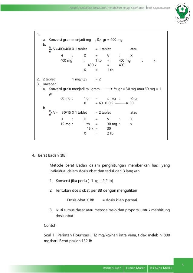 Penghitungan Dosis Obat