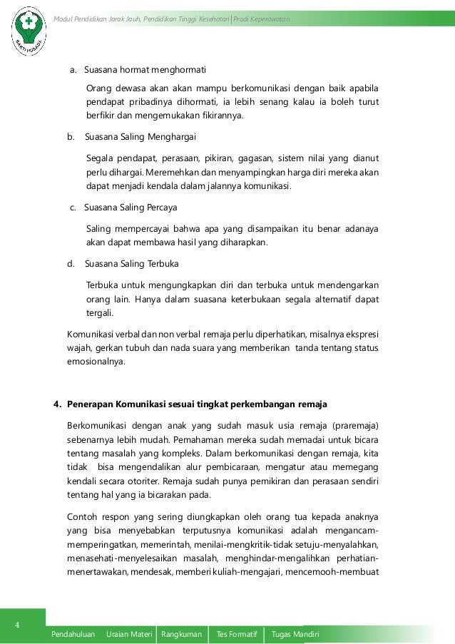 Penerapan Komunikasi Terapeutik pada Remaja
