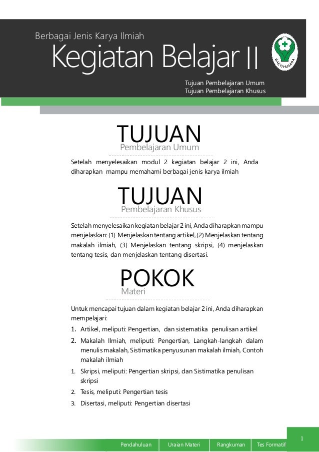 Berbagai Jenis Karya Ilmiah