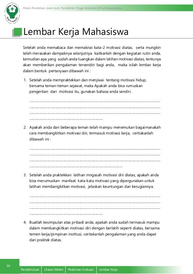 Latihan Motivasi diri Latihan Motivasi diri