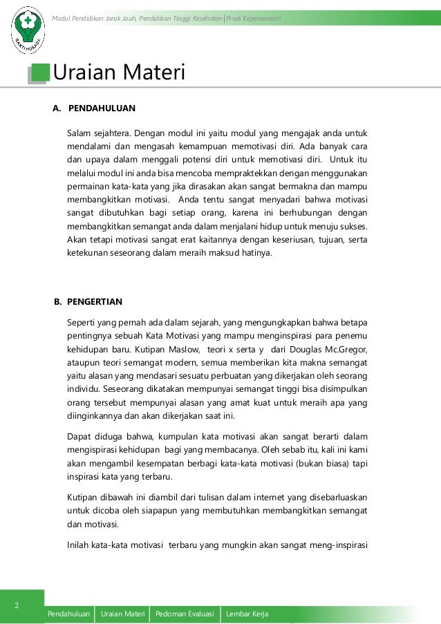 Latihan Motivasi diri Latihan Motivasi diri