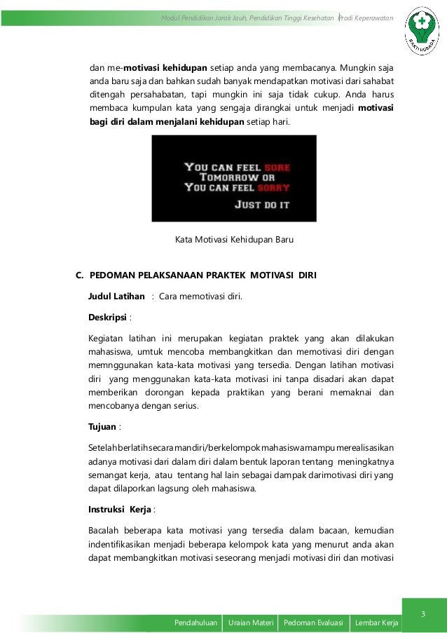 Latihan Motivasi diri Latihan Motivasi diri