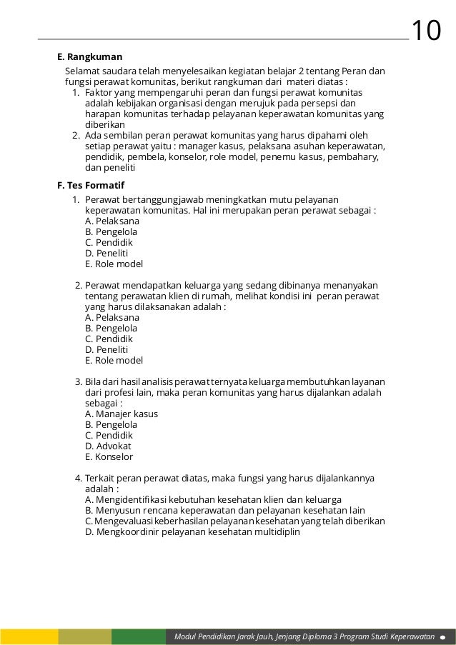 Kb 2 peran dan fungsi perawat komunitas